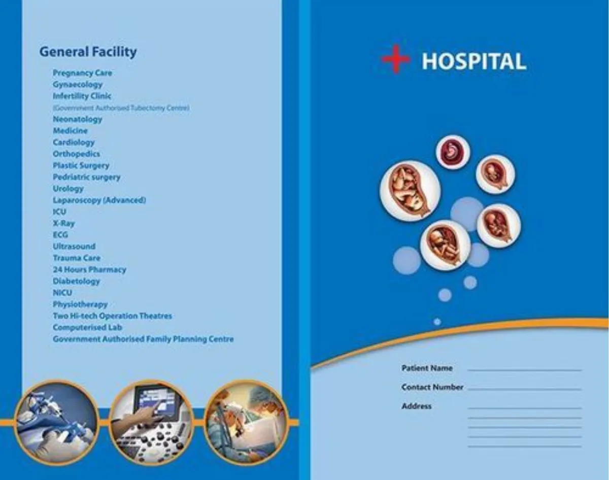 Hospital patient file listing general facilities
