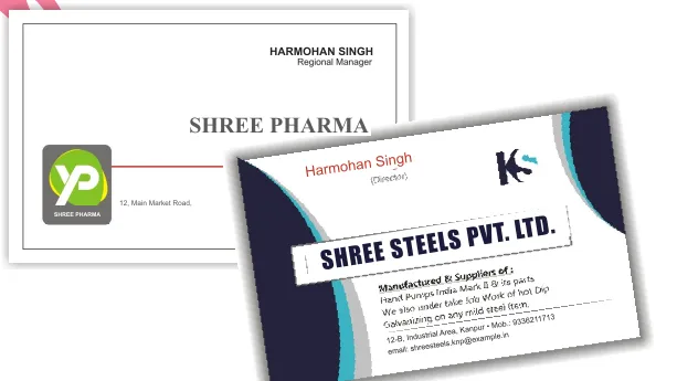 Printed visiting cards